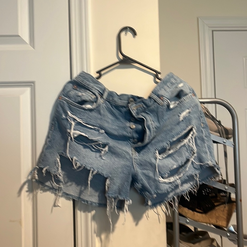We the Free denim shorts with cutouts. Absolutely gorgeous. They no longer fit.